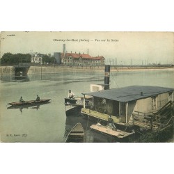 94 CHOISY-LE-ROI. Péniche Lavoir sur la Seine 1908