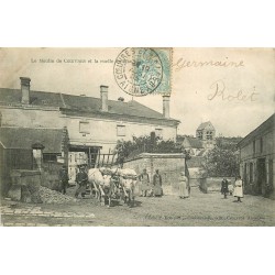 02 COEUVRES. Le Moulin et avec attelage de Boeufs sur la Ruelle 1905