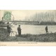60 PRECY-SUR-OISE. Pont en Aval avec Pêcheurs et cycliste 1907
