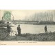 60 PRECY-SUR-OISE. Pont en Aval avec Pêcheurs et cycliste 1907