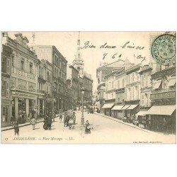 carte postale ancienne 16 ANGOULEME. Place Marengo 1906. Au Petit Paris et à la Grande Maison