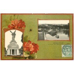 carte postale ancienne 16 ANGOULEME. Port de l'Houmeau et Monument Militaire 1907. Collection Nouvelles Galeries