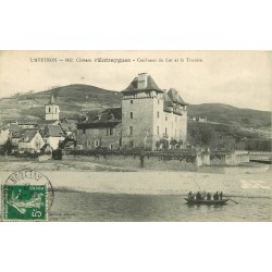 12 ENTRAYGUES. Le Château, Confluent du Lot et la Truyère 1912