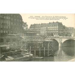 PARIS METROPOLITAIN. Les Travaux Fonçage du Caisson central de Seine Place St-Michel