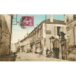 16 LIGNIERES-SONNEVILLE. Rue principale commerce Shell et Byrrh 1933