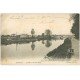 carte postale ancienne 02 SOISSONS. Pont Neuf et l'Aisne 1904 Lavandière