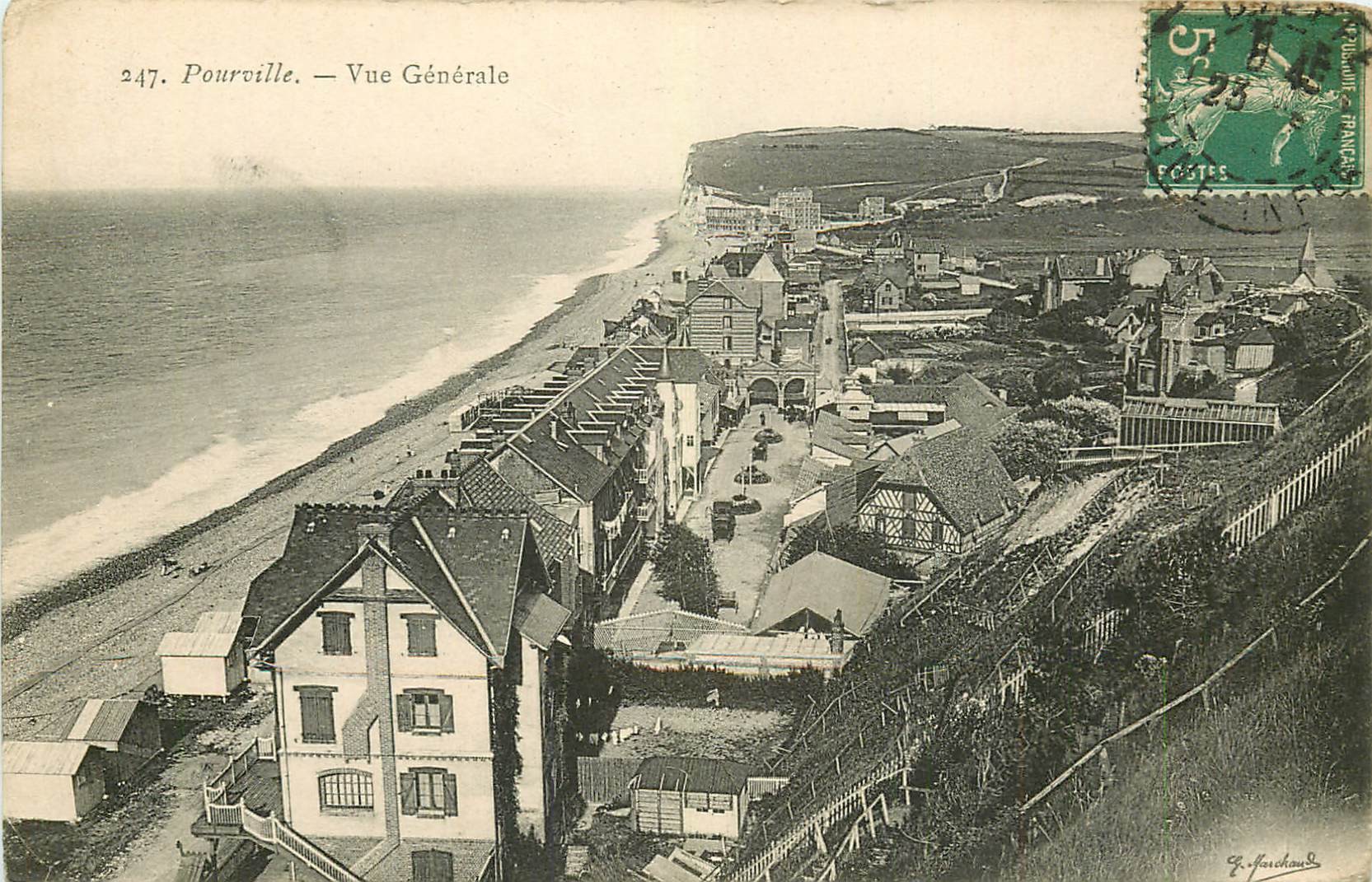 76 POURVILLE. Vue générale sur les Villas vers 1909