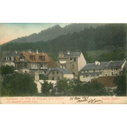 BADEN-BADEN. Restaurant zum Echo mit Blick aus Altes Schloss 1906
