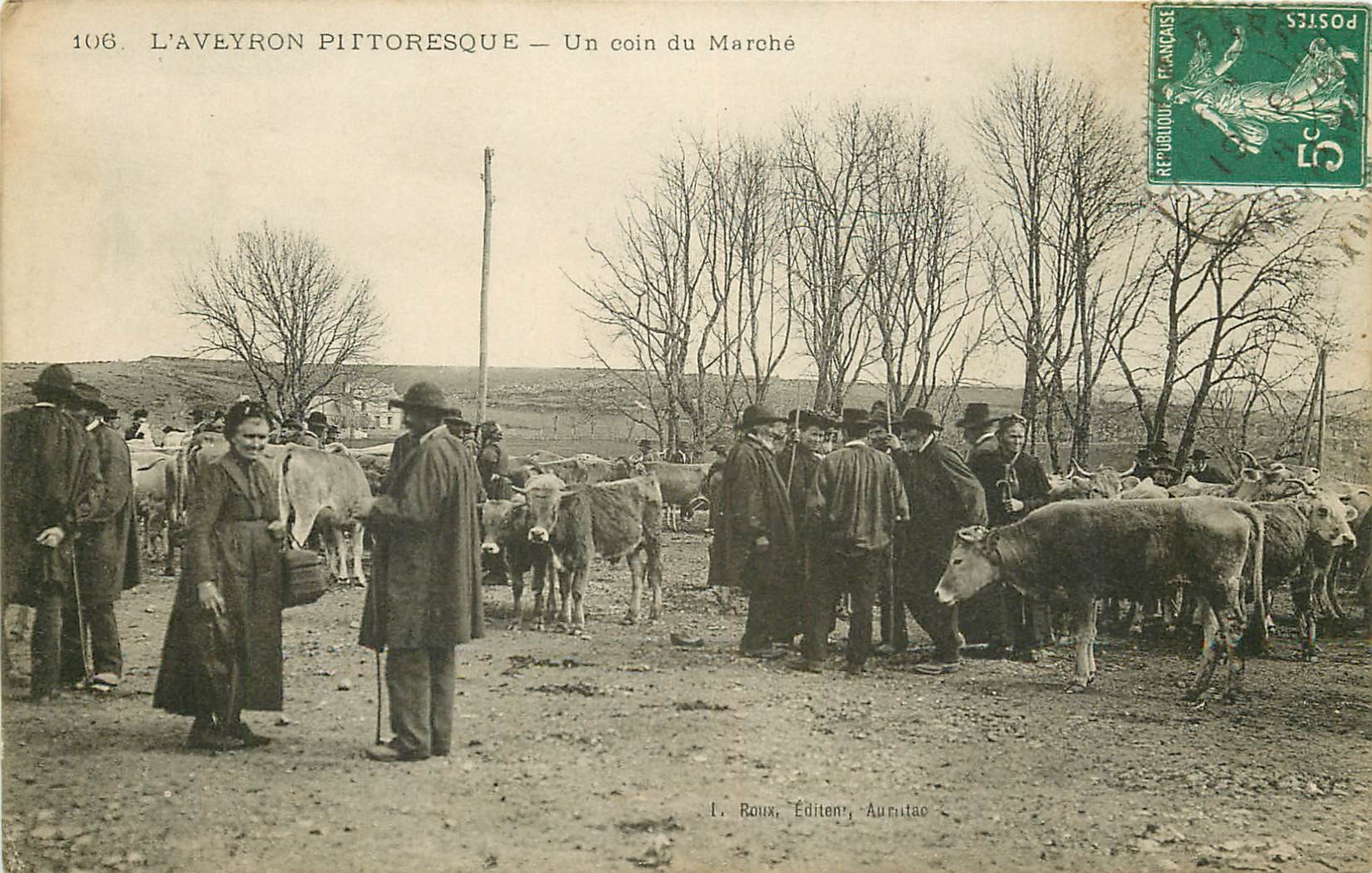 12 AVEYRON. Un coin du Marché 1908