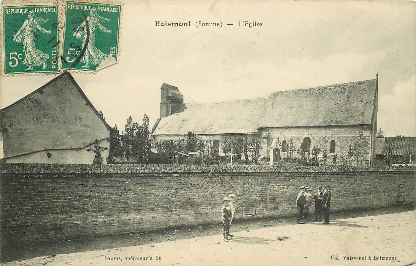 80 BOISMONT. L'Eglise et Cimetière animation 1908