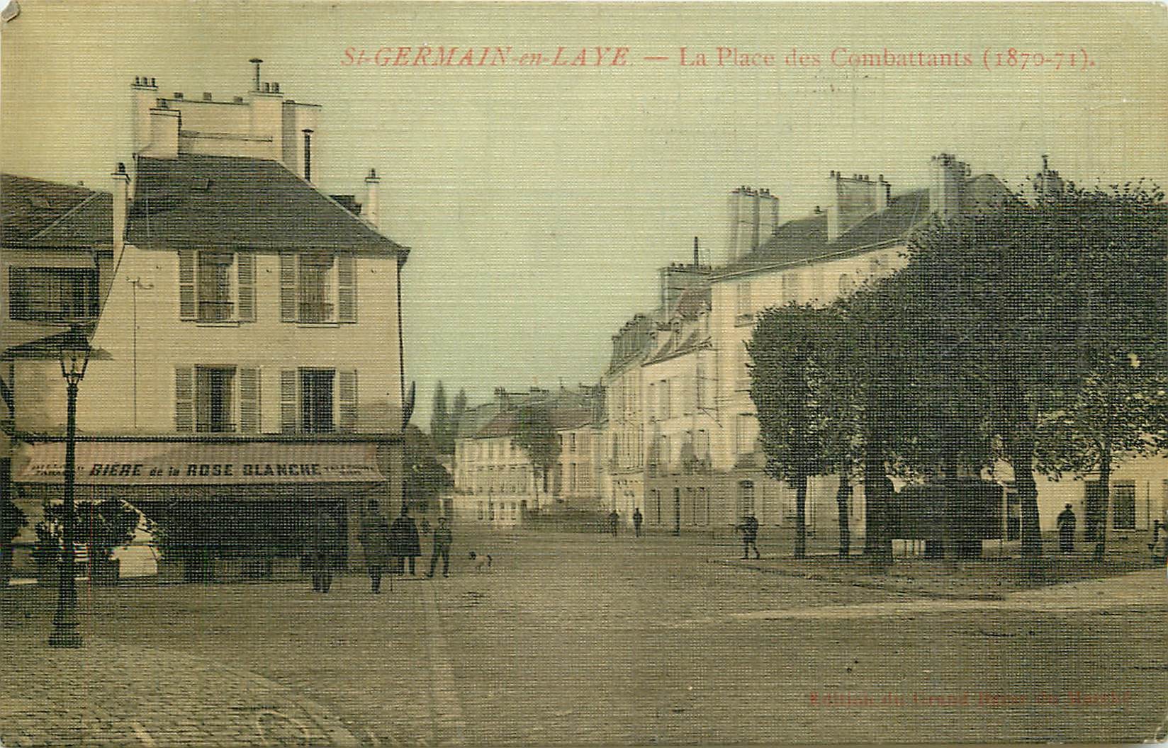 78 SAINT-GERMAIN-EN-LAYE. Café bière de la Rose Blanche sur la Place