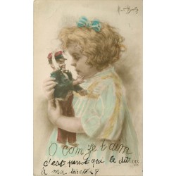 Illustrateur Albert Beerts " O com ze t aime - fillette et figurine de soldat