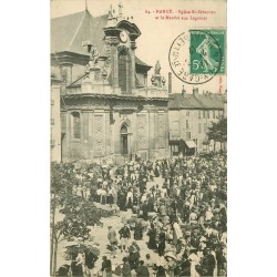 54 NANCY. Marché aux Légumes devant Eglise Saint-Sébastien 1912