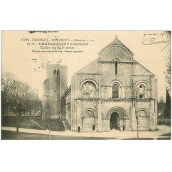 carte postale ancienne 16 CHATEAUNEUF sur CHARENTE. L'Eglise 1915 animation