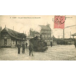 14 CAEN. La Gare Saint-Pierre et le Décauville 1906 train à vapeur