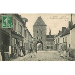 77 MORET-SUR-LOING. Epicerie cartes postales sur la Grande Rue vers Porte de Samois 1912