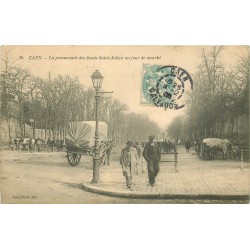14 CAEN. Jour de Marché sur la Promenade des Fossés Saint-Julien 1906