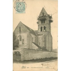 77 VILLIERS-SOUS-GREZ. L'Eglise en rénovation avec échaffaudages 1905