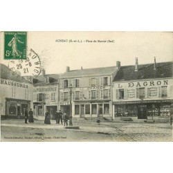 28 AUNEAU. Place du Marché Hôtel de France, Café Pâtisserie et maison Dagron 1921