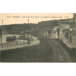 92 SEVRES. Ligne du Chemin de fer sur les Bords de la Seine 1915