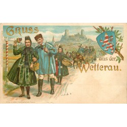 Illustrateur SCHULZE. Allemagne. GRUSS AUS DER WETTERAU 1900