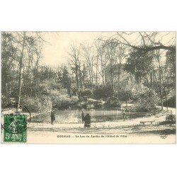 carte postale ancienne 16 COGNAC. Lac du Jardin Hôtel de Ville 1908