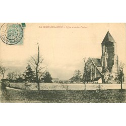 77 LA CHAPELLE-LA-REINE. Eglise et ancien Clocher 1905 avec son Cimetière