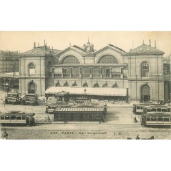 PARIS 15. Tramways devant le Café de la Gare Montparnasse 1918