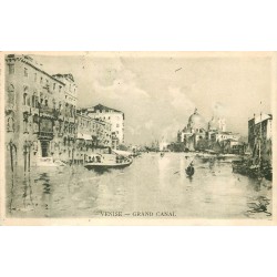 63 ISSOIRE. Carte publicitaire Chicorée Bériot. Le Grand Canal à Venise. Tampon Robert Epicerie du Progrès 1907