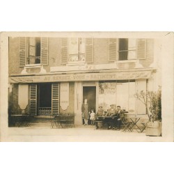 Rare Photo Cpa Café " AU RENDEZ-VOUS DU BATIMENT " bière Dumesnil brune