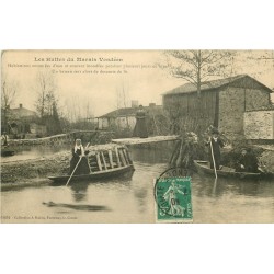 85 FONTENAY-LE-COMTE éditions. Les Huttes du Marais Vendéen inondées vers 1911