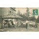 38 ALLEVARD-LES-BAINS. Le Chalet de Brame Farine avec les Hommes traineaux et les Chevaux 1908