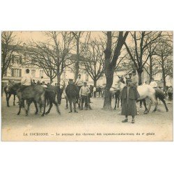 carte postale ancienne 16 LA COURONNE. Pansage des Chevaux des Sapeurs-Conducteurs du 8° Génie