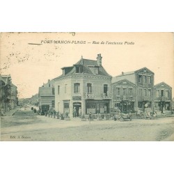 80 FORT-MAHON-PLAGE. Rue ancienne Poste avec voiture ancienne devant la Brasserie