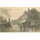 51 CAMP DE CHÂLONS Gare. Entrée de Mourmelon-le-Petit train et passage à niveau 1918