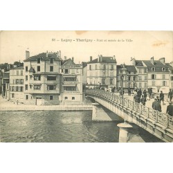 77 LAGNY THORIGNY. Pont et entrée de la Ville 1908 Café Restaurant Hôtel Bellevue