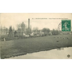 28 NOGENT-LE-ROTROU. Usine Tirard bords de l'Huisne 1910