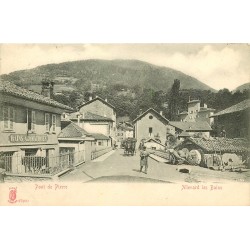 38 ALLEVARD LES BAINS. Pont de Pierre et Bains automatiques vers 1900