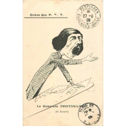 GREVE DES P.T.T. Carte Satyrique politique par Morer 1909