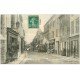 carte postale ancienne 16 MANSLE. Grande Rue 1910 avec Copiffeur et Tacot. Blanc au centre...