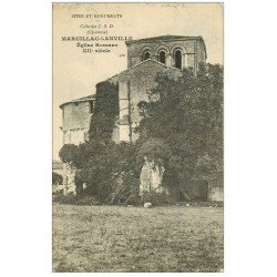 carte postale ancienne 16 MARCILLAC-LANVILLE. Eglise Romane 1911