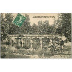 16 ROCHEBERTIER. Pêcheur sur la Tardoire et lavandières sous le Pont 1907