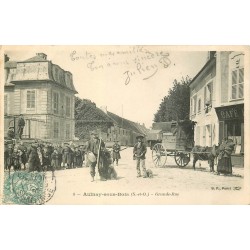 93 AULNAY-SOUS-BOIS. Bohémiens montreur d'Ours et Singe sur Grande Rue 1905
