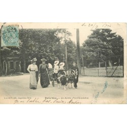 PARIS XVI. Au Jardin d'Acclimatation ballade en attelage de Boucs Chèvres 1904