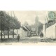 2 x Cpa 95 GOUSSAINVILLE. La rue Brûlée colorisée et noir-blanc 1906