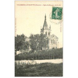 carte postale ancienne 16 VILLEBOIS-LAVALETTE. Eglise Saint-Romain 1909