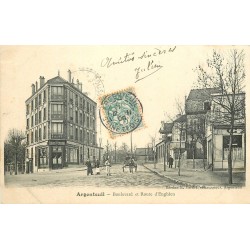 95 ARGENTEUIL. Café Grand Comptoir boulevard et route d'Enghien 1906
