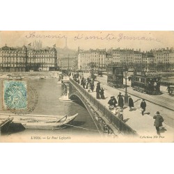 69 LYON. Tramways à impérial sur le Pont Lafayette 1906