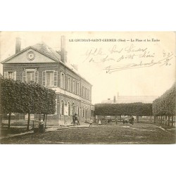 60 LE COUDRAY-SAINT-GERMER. La Place et les Ecoles 1910