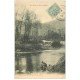 carte postale ancienne 66 AMELIE-LES-BAINS. Pêcheurs à l'affût bords du Tech 1906